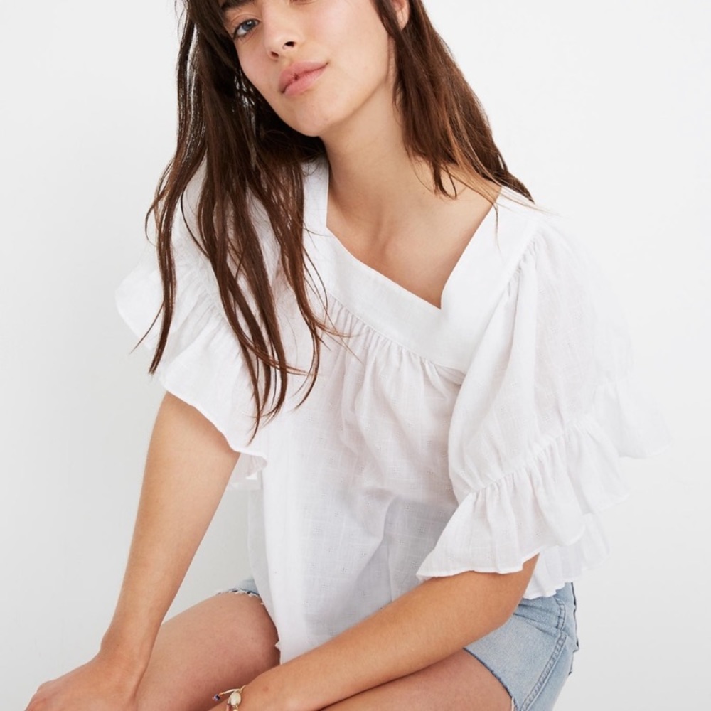 Madewell Flutter Sleeve Butterfly Top - image 2